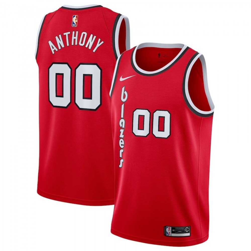 Men's Portland Trail Blazers Carmelo Anthony #00 Red Swingman Jersey - Classic Edition-Pro Kit Vault | Brand New 26/27 Sports Jerseys